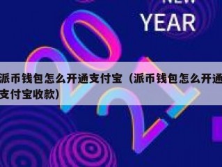派币钱包怎么开通支付宝（派币钱包怎么开通支付宝收款）