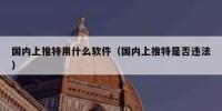 国内上推特用什么软件（国内上推特是否违法）