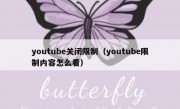 youtube关闭限制（youtube限制内容怎么看）