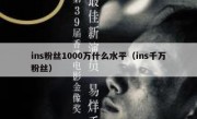 ins粉丝1000万什么水平（ins千万粉丝）