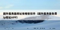 国外服务器网址有哪些软件（国外服务器免费ip地址APP）