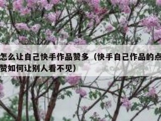 怎么让自己快手作品赞多（快手自己作品的点赞如何让别人看不见）