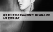 网页看小说怎么进去阅读模式（网站看小说怎么设置阅读模式）