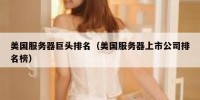 美国服务器巨头排名（美国服务器上市公司排名榜）