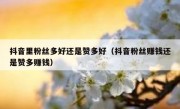 抖音里粉丝多好还是赞多好（抖音粉丝赚钱还是赞多赚钱）