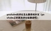 youtube的评论怎么翻译成中文（youtube上的英文评论能翻译吗）