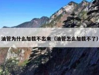 油管为什么加载不出来（油管怎么加载不了）