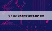 关于国内玩TG会被网警抓吗的信息