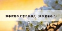 派币注册不上怎么回事儿（派币登录不上）