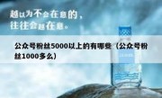 公众号粉丝5000以上的有哪些（公众号粉丝1000多么）