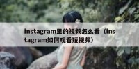 instagram里的视频怎么看（instagram如何观看短视频）