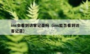 ins会看到访客记录吗（ins能否看到访客记录）
