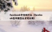 facebook中文叫什么（facebook在中国怎么才可以用）
