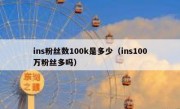 ins粉丝数100k是多少（ins100万粉丝多吗）