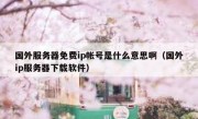国外服务器免费ip帐号是什么意思啊（国外ip服务器下载软件）