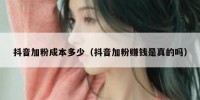 抖音加粉成本多少（抖音加粉赚钱是真的吗）