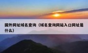 国外网址域名查询（域名查询网站入口网址是什么）