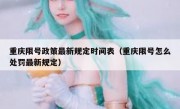 重庆限号政策最新规定时间表（重庆限号怎么处罚最新规定）