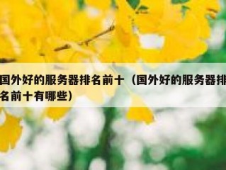 国外好的服务器排名前十（国外好的服务器排名前十有哪些）