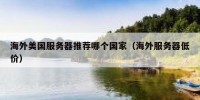 海外美国服务器推荐哪个国家（海外服务器低价）