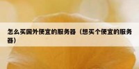 怎么买国外便宜的服务器（想买个便宜的服务器）