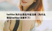 twitter为什么现在不能注册（为什么现在twitter注册不了）