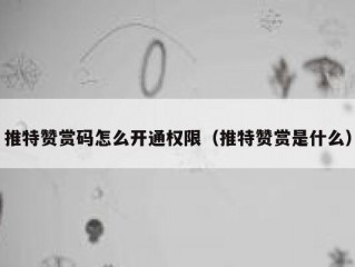 推特赞赏码怎么开通权限（推特赞赏是什么）