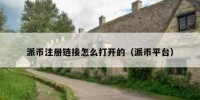派币注册链接怎么打开的（派币平台）