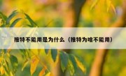 推特不能用是为什么（推特为啥不能用）