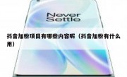 抖音加粉项目有哪些内容呢（抖音加粉有什么用）