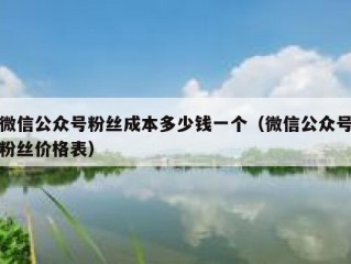 微信公众号粉丝成本多少钱一个（微信公众号粉丝价格表）