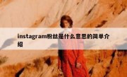 instagram粉丝是什么意思的简单介绍