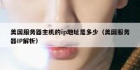 美国服务器主机的ip地址是多少（美国服务器IP解析）