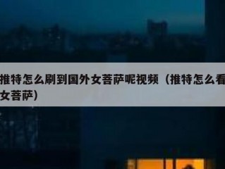 推特怎么刷到国外女菩萨呢视频（推特怎么看女菩萨）