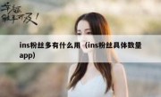 ins粉丝多有什么用（ins粉丝具体数量app）
