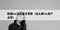 新版ins怎么看点赞数（怎么看ins用户点赞）