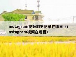 instagram视频浏览记录在哪里（instagram视频在哪看）