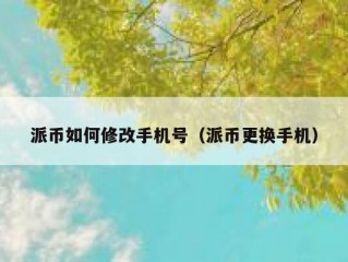 派币如何修改手机号（派币更换手机）