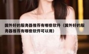 国外好的服务器推荐有哪些软件（国外好的服务器推荐有哪些软件可以用）