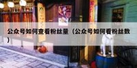 公众号如何查看粉丝量（公众号如何看粉丝数）