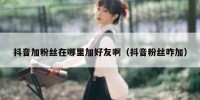 抖音加粉丝在哪里加好友啊（抖音粉丝咋加）