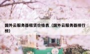 国外云服务器租赁价格表（国外云服务器排行榜）