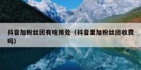 抖音加粉丝团有啥用处（抖音里加粉丝团收费吗）