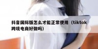 抖音国际版怎么才能正常使用（tiktok跨境电商好做吗）