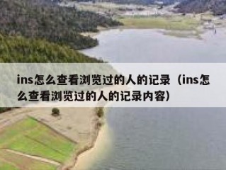 ins怎么查看浏览过的人的记录（ins怎么查看浏览过的人的记录内容）