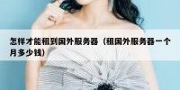 怎样才能租到国外服务器（租国外服务器一个月多少钱）