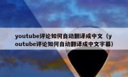 youtube评论如何自动翻译成中文（youtube评论如何自动翻译成中文字幕）