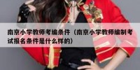 南京小学教师考编条件（南京小学教师编制考试报名条件是什么样的）