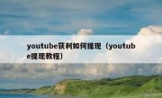 youtube获利如何提现（youtube提现教程）