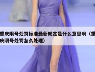 重庆限号处罚标准最新规定是什么意思啊（重庆限号处罚怎么处理）